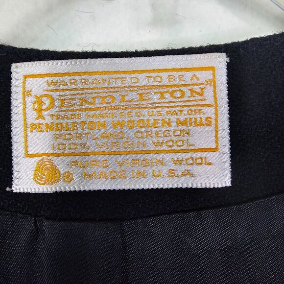VTG Pendleton Wool Blazer Jacket 16 Black Virgin Wool Collarless Quiet Luxury - Picture 4 of 10